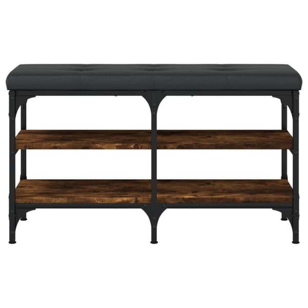 vidaXL Skobänk rökfärgad ek 82x32x47 cm konstruerat trä