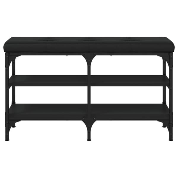vidaXL skobænk 82x32x47 cm konstrueret træ sort