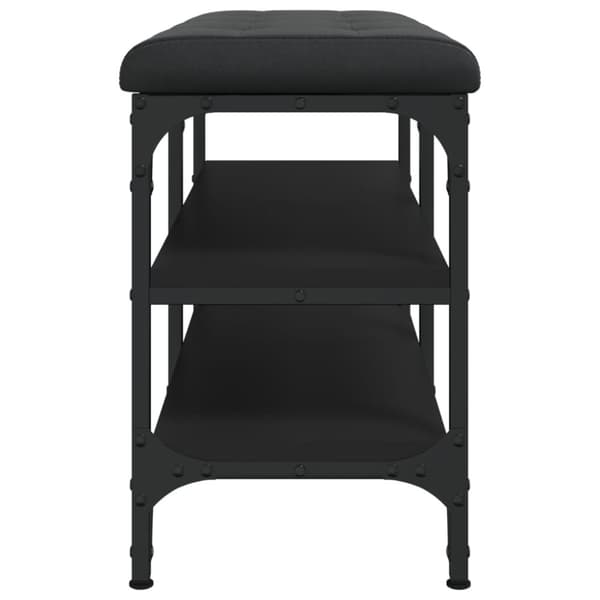 vidaXL skobænk 82x32x47 cm konstrueret træ sort