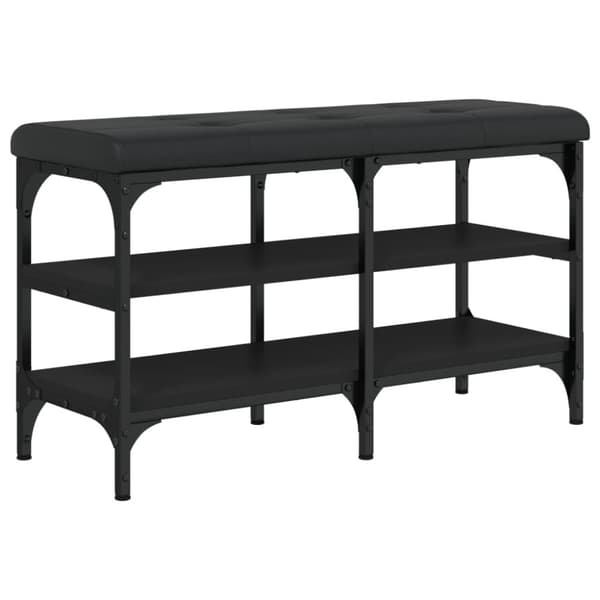 vidaXL skobænk 82x32x47 cm konstrueret træ sort
