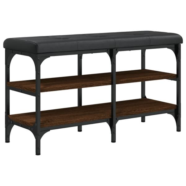 vidaXL skobænk 82x32x47 cm konstrueret træ brun egetræsfarve