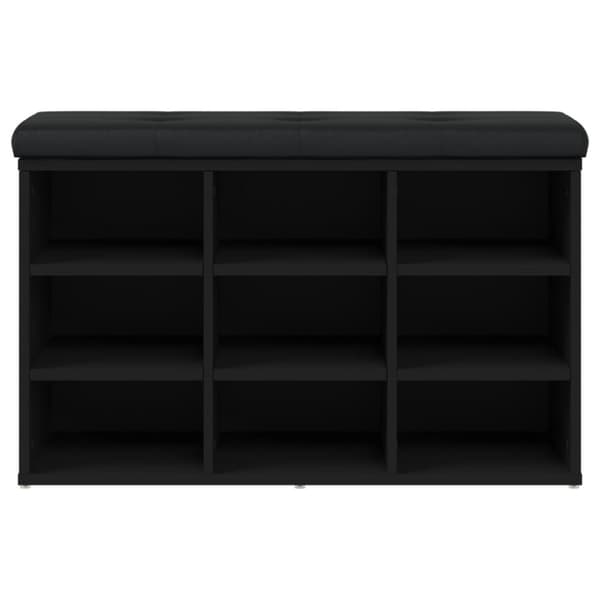 vidaXL skobænk 82x32x50 cm konstrueret træ sort