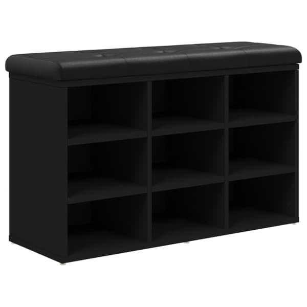 vidaXL skobænk 82x32x50 cm konstrueret træ sort