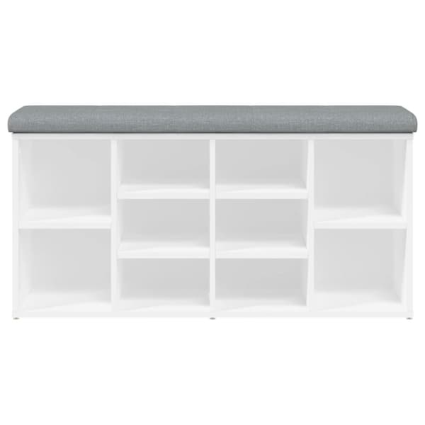 vidaXL skobænk 102x32x50 cm konstrueret træ hvid