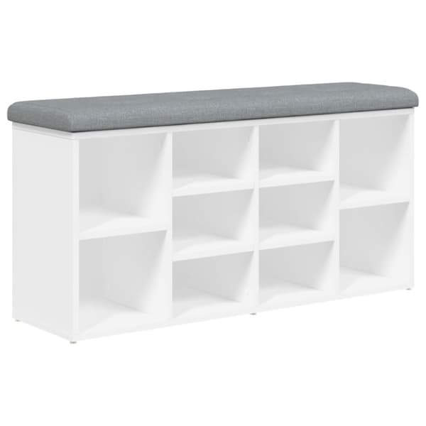vidaXL skobænk 102x32x50 cm konstrueret træ hvid