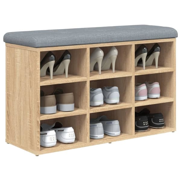 vidaXL Skobänk sonoma-ek 82x32x50 cm konstruerat trä