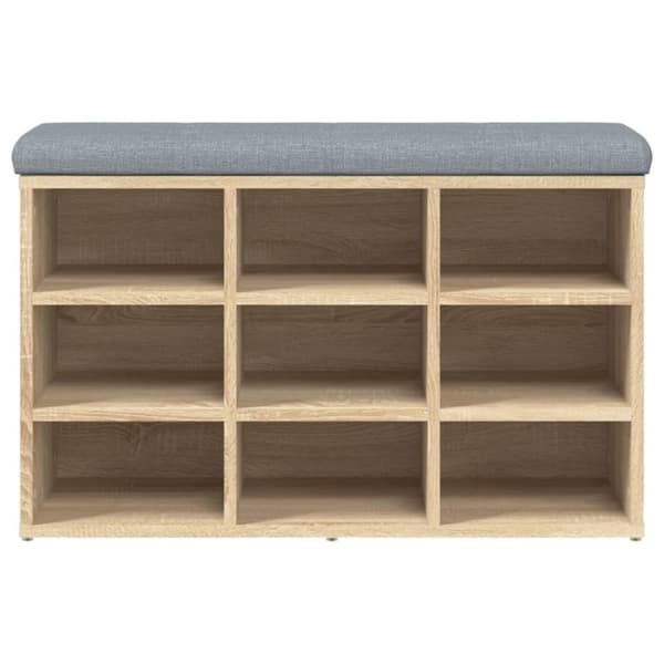 vidaXL Skobänk sonoma-ek 82x32x50 cm konstruerat trä
