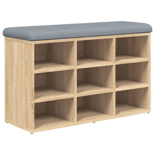 vidaXL Skobänk sonoma-ek 82x32x50 cm konstruerat trä