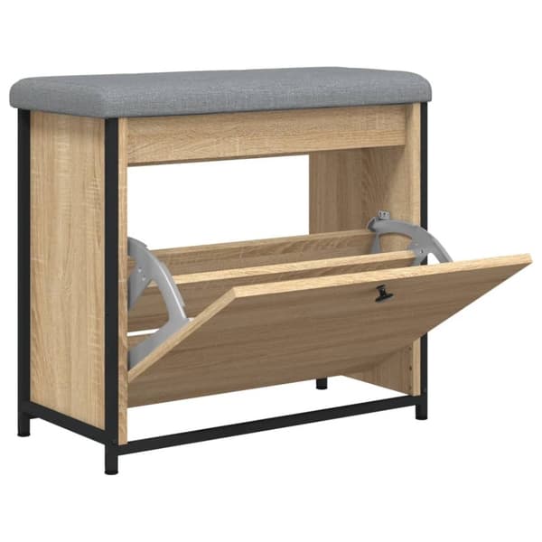 vidaXL skobænk med vippeskuffe 62x32x56 cm sonoma-eg