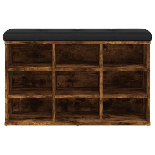 vidaXL Skobänk rökfärgad ek 82x32x50 cm konstruerat trä