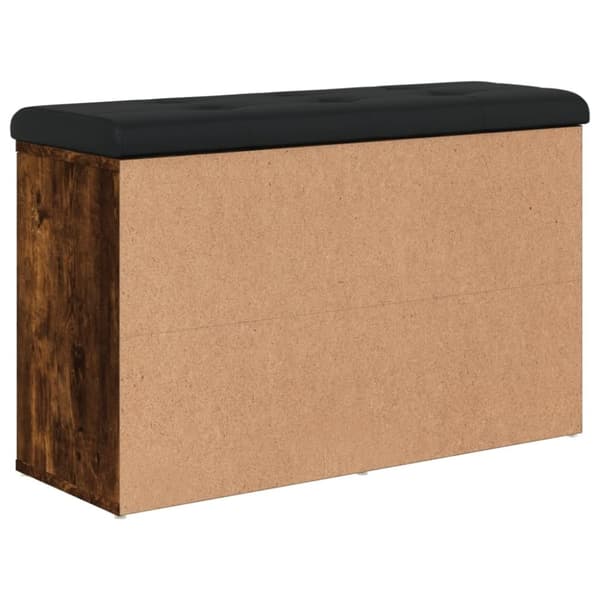 vidaXL Skobänk rökfärgad ek 82x32x50 cm konstruerat trä