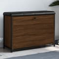 Miniatyrbillede 11 af 11: vidaXL skobænk med vippeskuffe 82x32x56 cm brun egetræsfarve