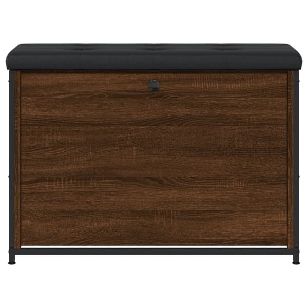 vidaXL Skobänk med flip-låda brun ek 82x32x56 cm