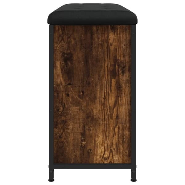 vidaXL skobænk med vippeskuffe 82x32x56 cm røget egetræsfarve