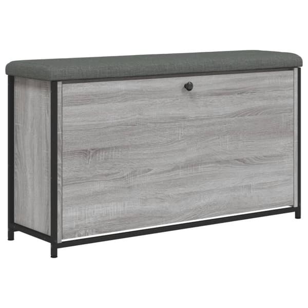 vidaXL Skobänk med flip-låda grå sonoma 102x32x56 cm