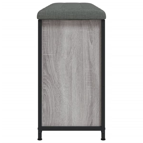 vidaXL skobænk med vippeskuffe 102x32x56 cm grå sonoma-eg