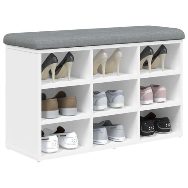 vidaXL skobænk 82x32x50 cm konstrueret træ hvid