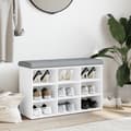 Miniatyrbillede 2 af 10: vidaXL skobænk 82x32x50 cm konstrueret træ hvid