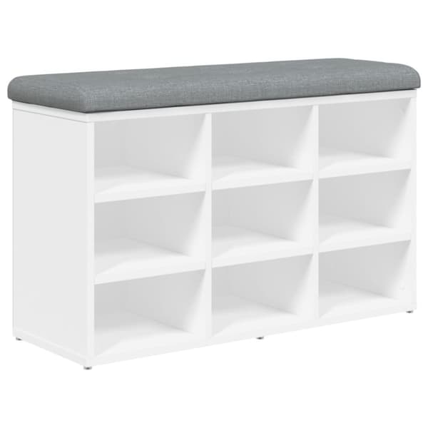vidaXL skobænk 82x32x50 cm konstrueret træ hvid