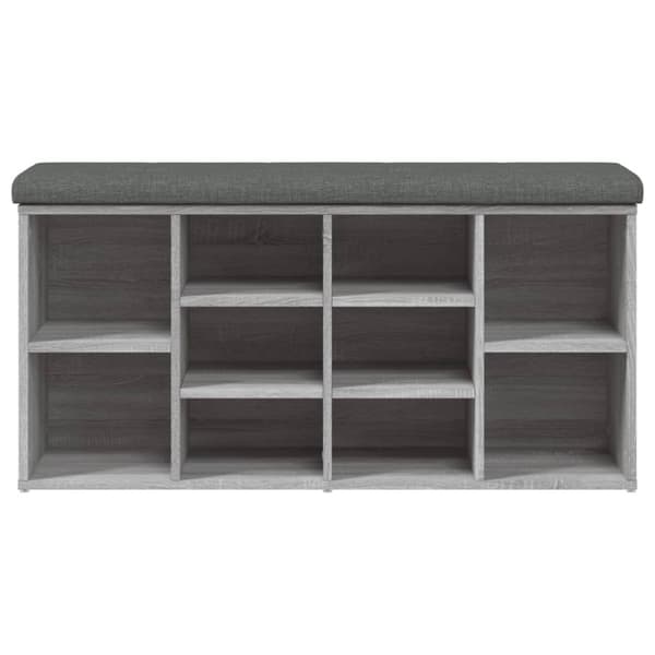 vidaXL skobænk 102x32x50 cm konstrueret træ grå sonoma-eg