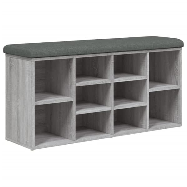 vidaXL skobænk 102x32x50 cm konstrueret træ grå sonoma-eg