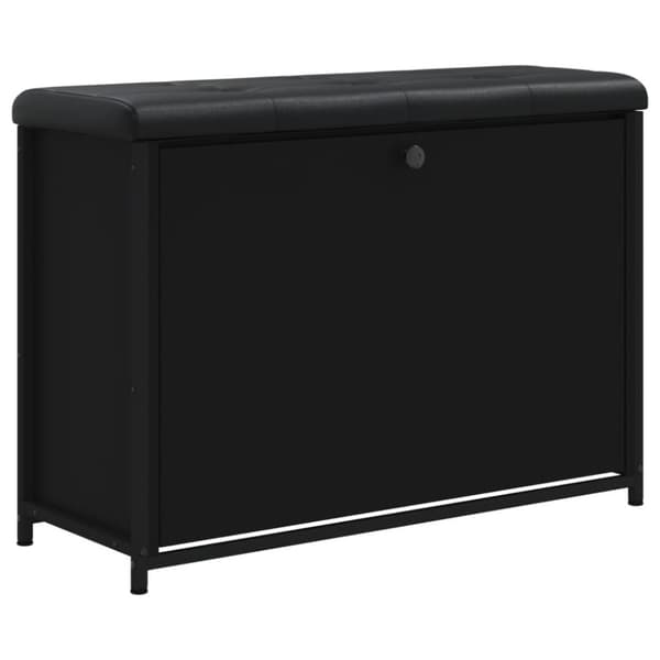 vidaXL Skobänk med flip-låda svart 82x32x56 cm