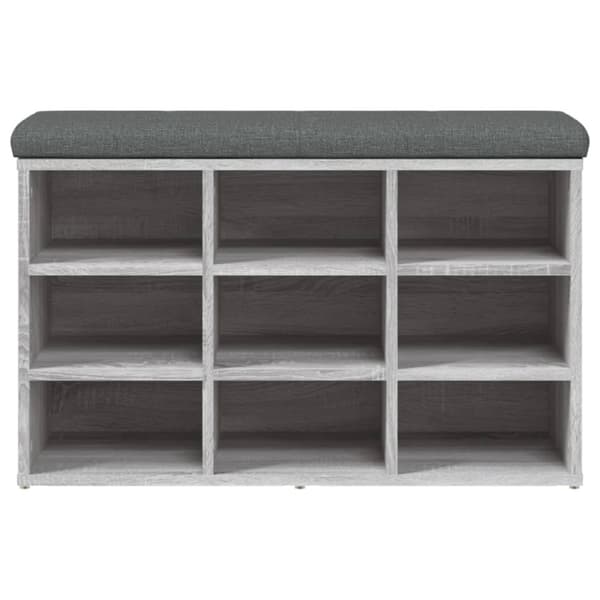 vidaXL skobænk 82x32x50 cm konstrueret træ grå sonoma-eg