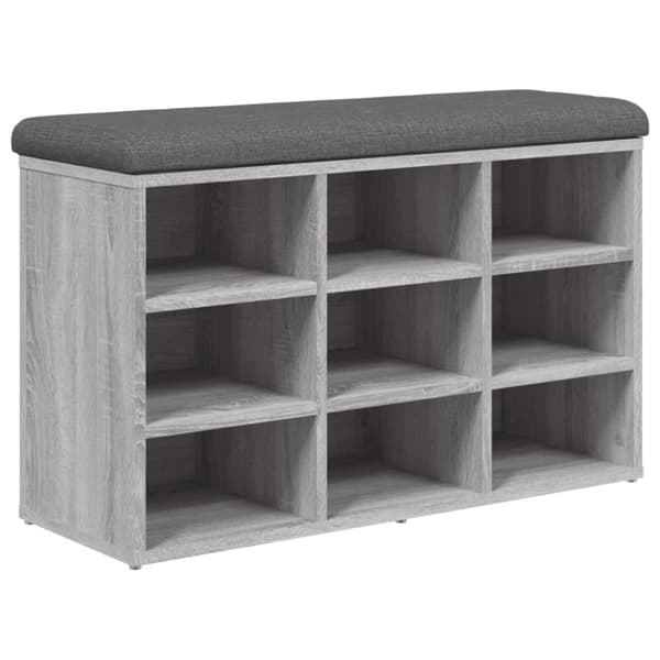 vidaXL skobænk 82x32x50 cm konstrueret træ grå sonoma-eg