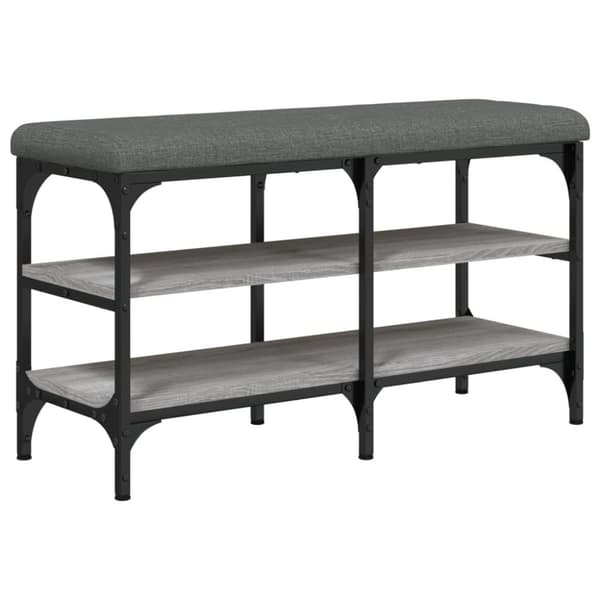 vidaXL skobænk 82x32x47 cm konstrueret træ grå sonoma-eg