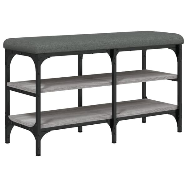 vidaXL skobænk 82x32x47 cm konstrueret træ grå sonoma-eg