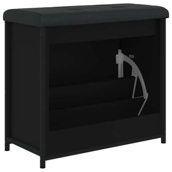 vidaXL Skobänk med flip-låda svart 62x32x56 cm