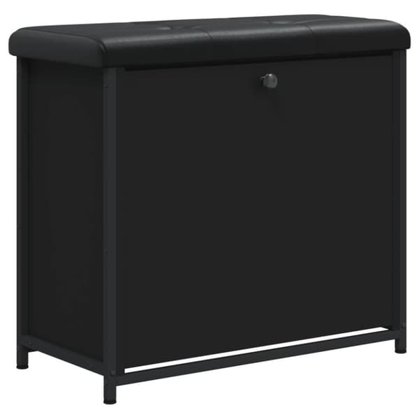vidaXL Skobänk med flip-låda svart 62x32x56 cm