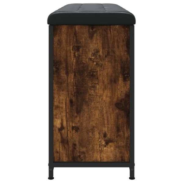 vidaXL skobænk med vippeskuffe 102x32x56 cm røget egetræsfarve