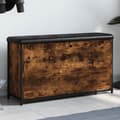 Miniatyrbillede 11 af 11: vidaXL skobænk med vippeskuffe 102x32x56 cm røget egetræsfarve