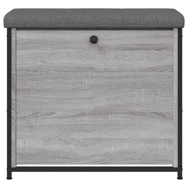 vidaXL skobænk med vippeskuffe 62x32x56 cm grå sonoma-eg