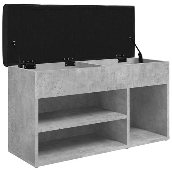 vidaXL Skobänk betonggrå 82x32x45,5 cm konstruerat trä