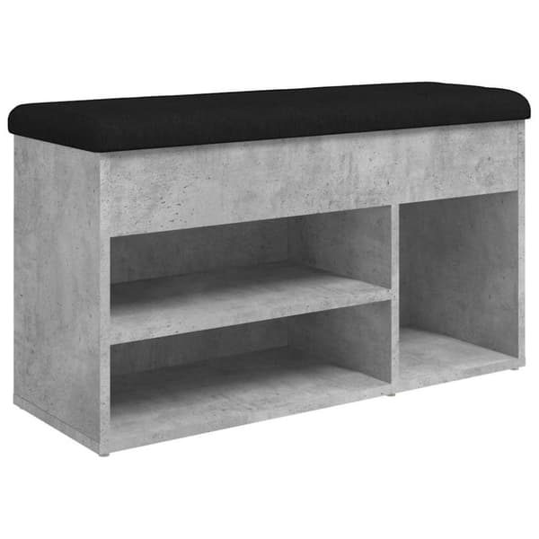 vidaXL Skobänk betonggrå 82x32x45,5 cm konstruerat trä
