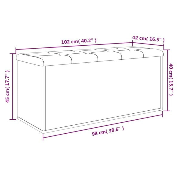 vidaXL opbevaringsbænk 102x42x45 cm konstrueret træ betongrå