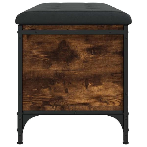 vidaXL Förvaringsbänk rökfärgad ek 82x42x45 cm konstruerat trä