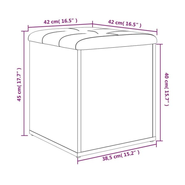 vidaXL Förvaringsbänk svart 42x42x45 cm konstruerat trä