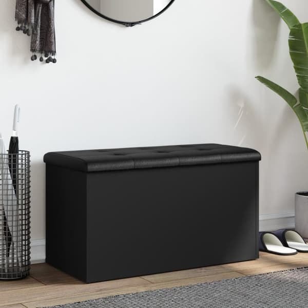 vidaXL opbevaringsbænk 82x42x45 cm konstrueret træ sort