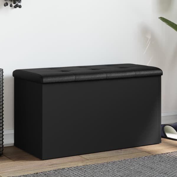 vidaXL opbevaringsbænk 82x42x45 cm konstrueret træ sort
