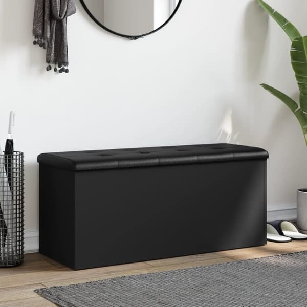 vidaXL opbevaringsbænk 102x42x45 cm konstrueret træ sort