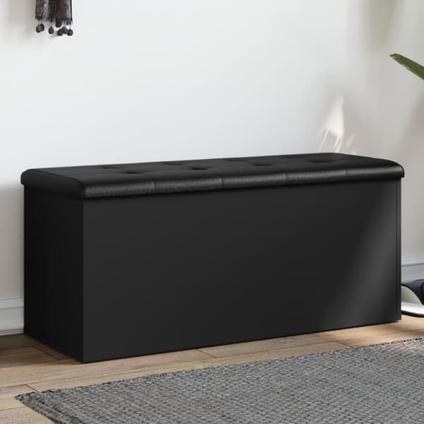vidaXL opbevaringsbænk 102x42x45 cm konstrueret træ sort