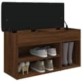 Miniatyrbillede 3 af 11: vidaXL skobænk 82x32x45,5 cm konstrueret træ brun egetræsfarve