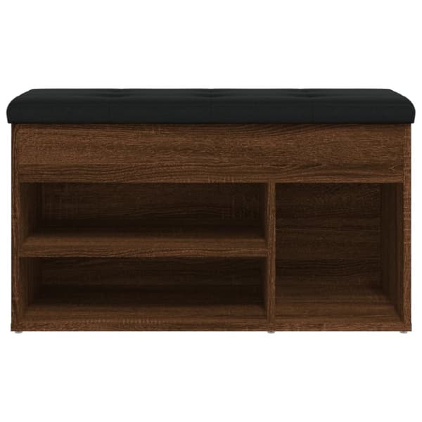vidaXL skobænk 82x32x45,5 cm konstrueret træ brun egetræsfarve