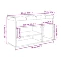 Miniatyrbillede 10 af 11: vidaXL skobænk 82x32x45,5 cm konstrueret træ brun egetræsfarve