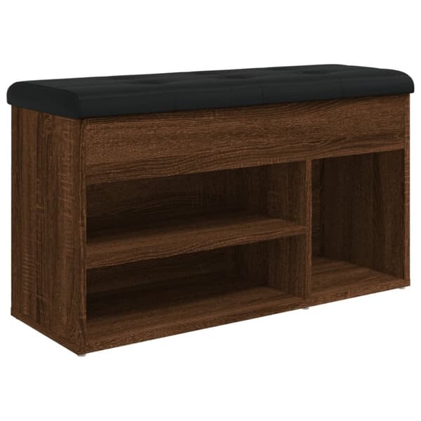 vidaXL skobænk 82x32x45,5 cm konstrueret træ brun egetræsfarve
