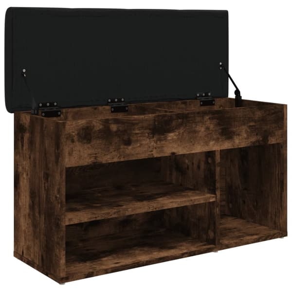 vidaXL Skobänk rökfärgad ek 82x32x45,5 cm konstruerat trä