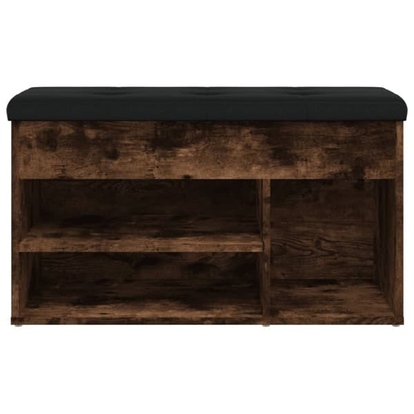 vidaXL Skobänk rökfärgad ek 82x32x45,5 cm konstruerat trä
